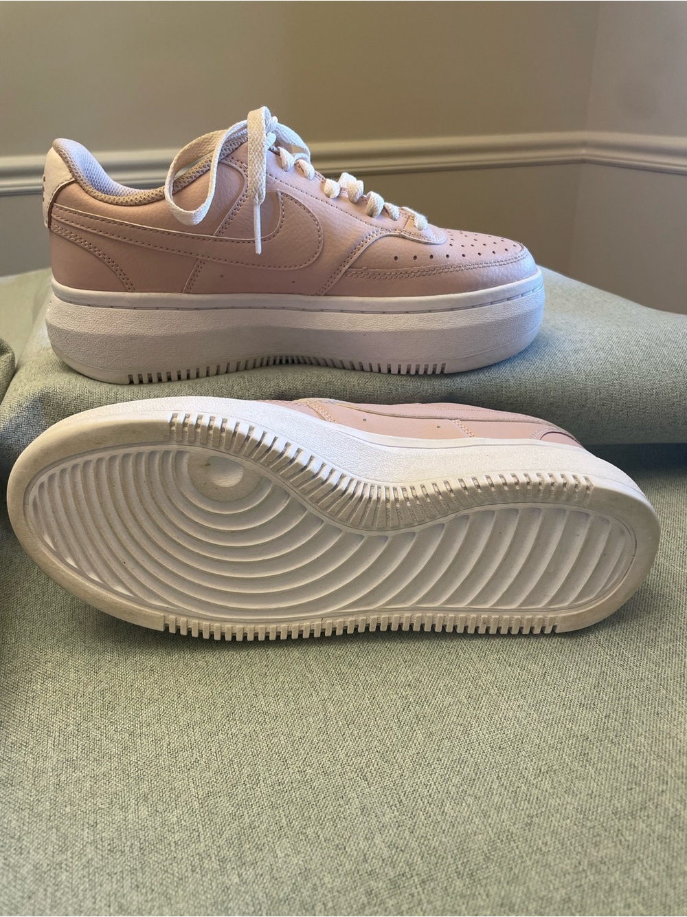 Nike Women’s Platform Sneaker - Pale Pink and White